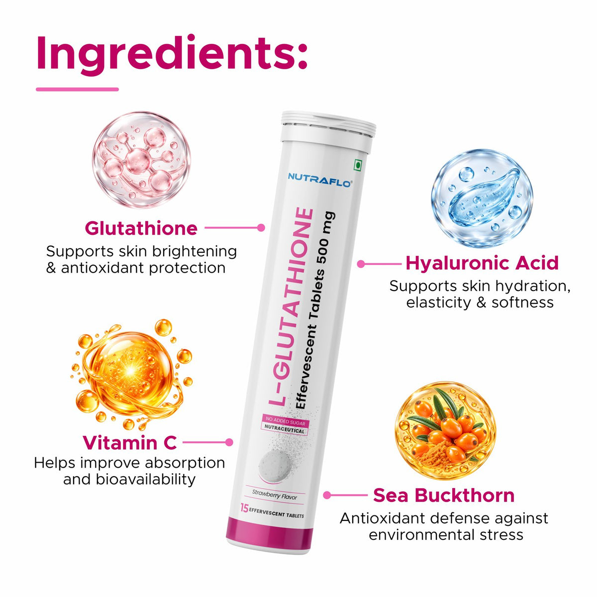 L-Glutathione 500 mg Effervescent Tablets – image 4